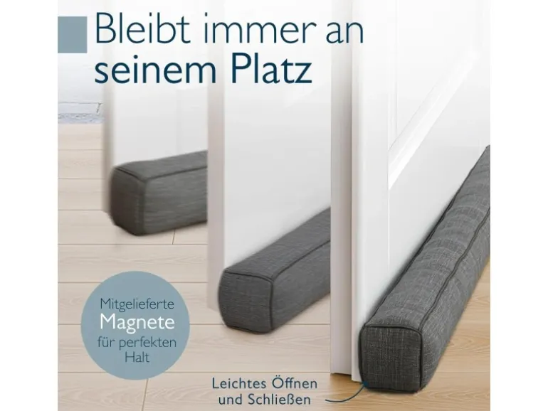 Beautissu Levante MM Zugluftstopper 6,5x120cm Dunkelgrau 2tlg