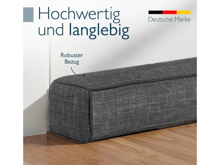 Beautissu Levante OM Zugluftstopper 6,5x90cm Dunkelgrau