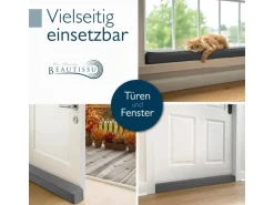 Beautissu Marin OM Zugluftstopper 6,5x130cm Anthrazit