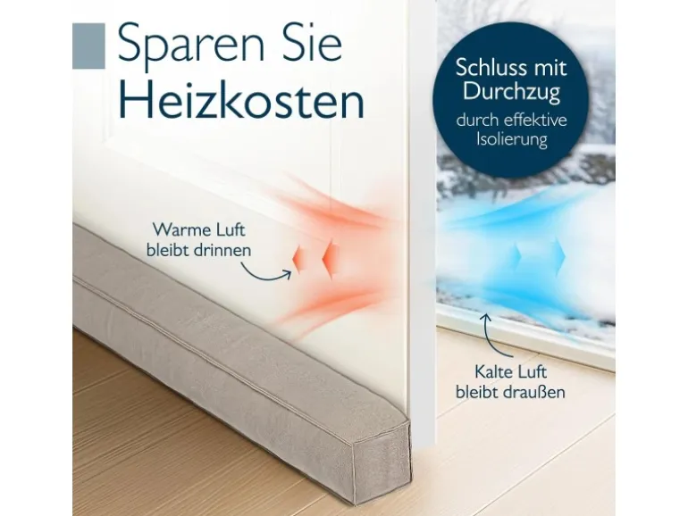 Beautissu Marin OM Zugluftstopper 6,5x110cm Hellgrau