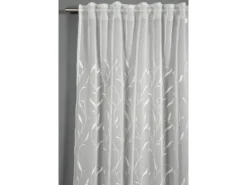 Bennetti Schal mit Gardinenband Dolly-Voile Rankenstickerei Natur 140 x 245 cm