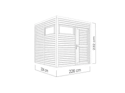 Bertilo Holz-Gartenhaus Cubus 2 Natur 226 cm x 234 cm FSC®