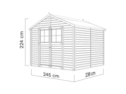Bertilo Holz-Gartenhaus Osterbek 245 cm x 239 cm Natur FSC®