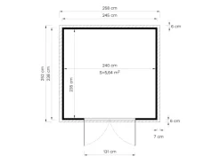 Bertilo Holz-Gartenhaus Osterbek 245 cm x 239 cm Natur FSC®