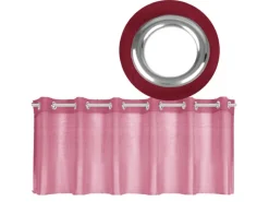 Bestgoodies Bistrogardine mit Ösen Noella 160 cm x 45 cm Bordeaux