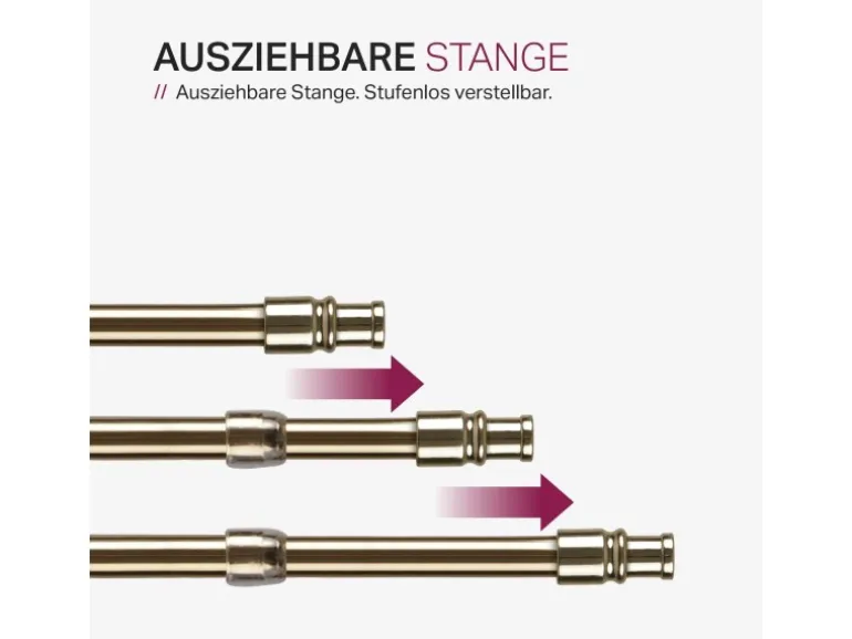 Bestlivings Cafehausstangen Messing Gold 50 bis 75 cm
