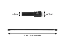 Bestlivings Klemmstange mit Schraubtechnik Schwarz 80 bis 120 cm