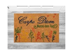 Bestlivings Kokos Fußmatte 40 x 60 cm Carpe Diem Bunt