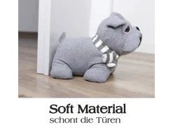 Bestlivings Türstopper Mops Bulldogge 25 x 20 cm Silber