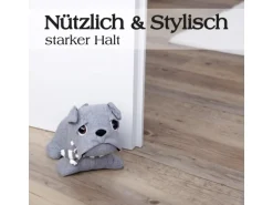 Bestlivings Türstopper Mops Bulldogge 25 x 20 cm Silber