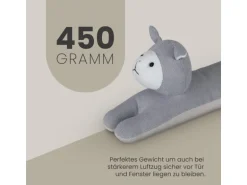 Bestlivings Zugluftstopper Tier 90 cm x 10 cm Hellgrau Katze