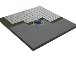 Bodenebenes verfliesbares Duschelement Rechteckig senkrechter Abl. 120 x 120 cm