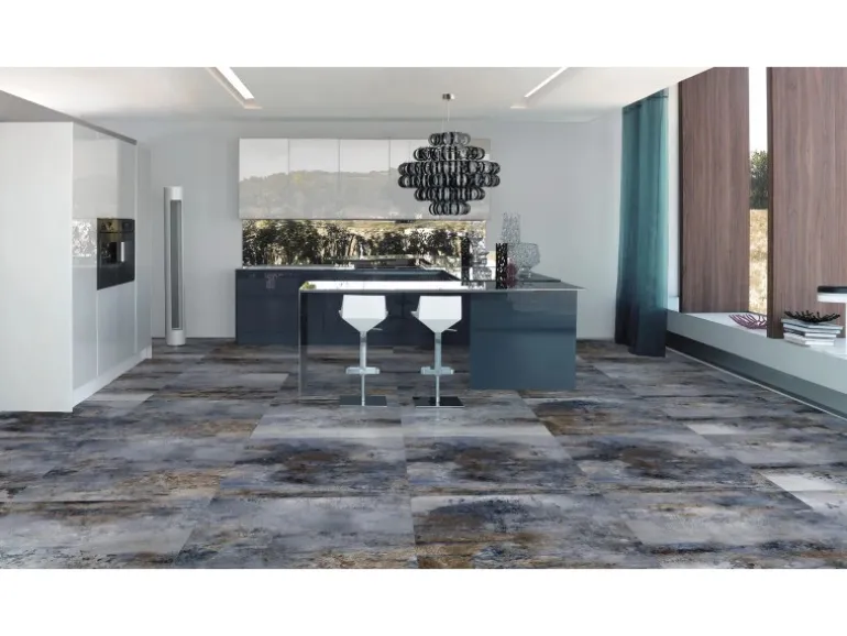 Bodenfliese Feinsteinzeug Blau 60 cm x 60 cm