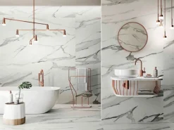 Bodenfliese Statuario Classic Feinsteinzeug Weiß Poliert 60 cm x 60 cm