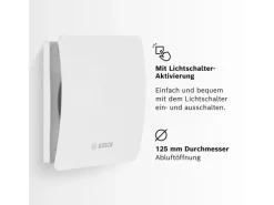 Bosch Badventilator Fan 1500 W 125 Weiß-Glänzend