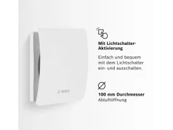 Bosch Badventilator Fan 1500 W 100 Weiß-Glänzend