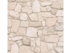 Bricoflor Bruchsteintapete in Creme Beige Mediterrane Stein Tapete in Maueroptik Naturstein Wandtapete aus Papier für Wohnzimmer und Schlafzimmer