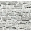 Bricoflor Selbstklebende Tapete in Steinoptik Mauertapete als Panel Ideal für Küche und Wohnzimmer Stein Vliestapete in Hellgrau und Weiß