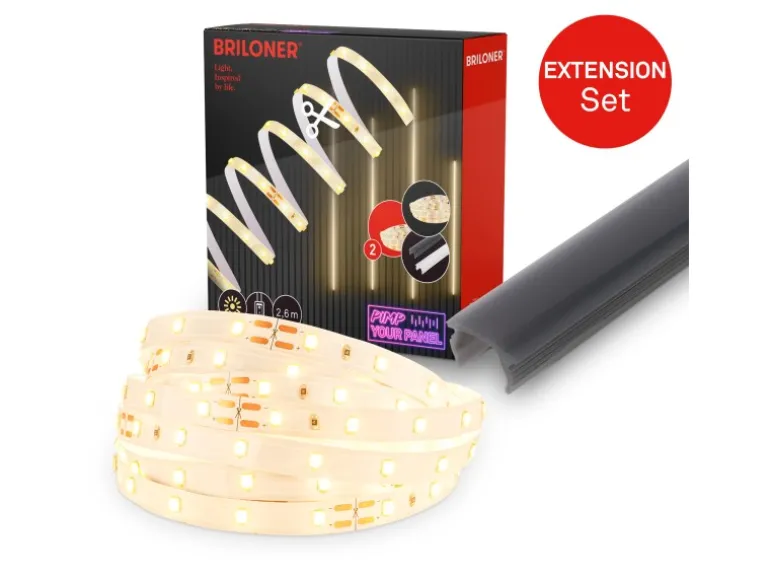 Briloner LED Band Pimp your Panel Ergänzungs-Set Warmweiße Lichtfarbe 2,6 m Weiß