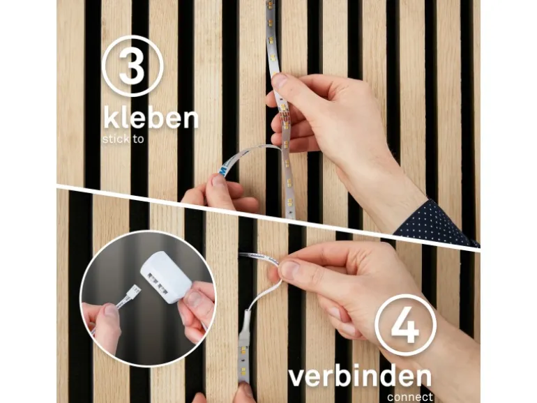 Briloner LED Band Pimp your Panel Ergänzungs-Set Warmweiße Lichtfarbe 2,6 m Weiß