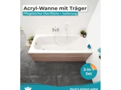 Calmwaters Duowanne Original 180x80 cm Set Wannenträger & Ablaufgarnitur 99000012