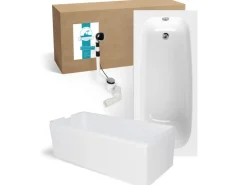 Calmwaters Rechteckwanne Original 170x75 cm Set Wannenträger & Ablaufgarnitur 99000088