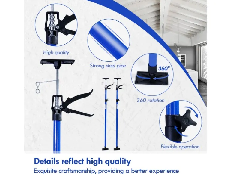 CCLIFE 2 Stück Deckenstütze Montagestütze Einhandstütze 115-290 cm Belastbar Bis 30 kg