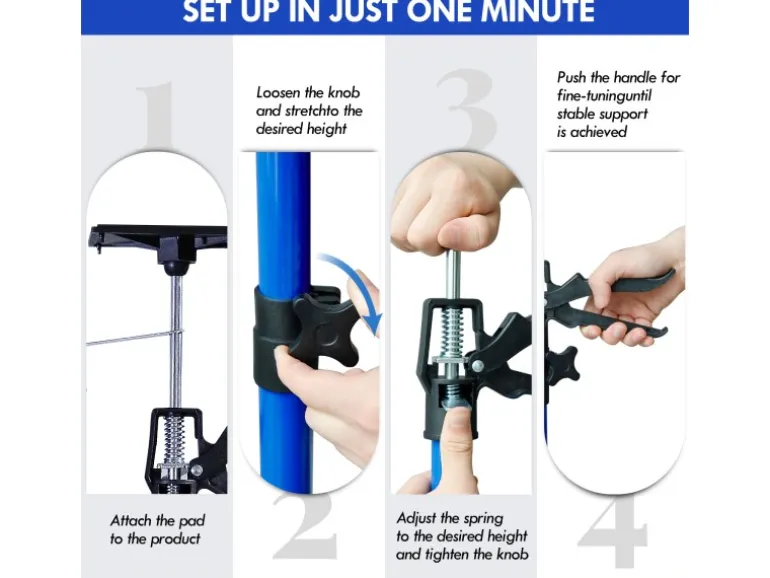 CCLIFE 2 Stück Deckenstütze Montagestütze Einhandstütze 115-290 cm Belastbar Bis 30 kg