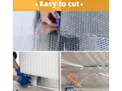 CCLIFE Isolante Termico Riflettente 1x10m 3-4mm Isolante Termoriflettente Termosifoni Bolla Lamina Isolante Pannelli isolanti Termici 10㎡