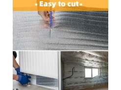 CCLIFE Isolante Termico Riflettente Ritardante di Fiamm 0.5x20m 3-4mm Isolante Termoriflettente Termosifoni Bolla Lamina 10㎡