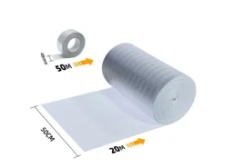 CCLIFE Isolante Termico Riflettente Ritardante di Fiamm 0.5x20m 3-4mm Isolante Termoriflettente Termosifoni Bolla Lamina 10㎡