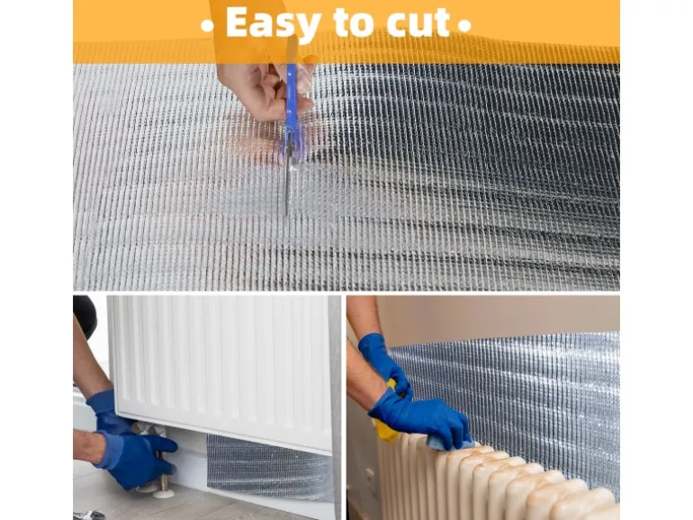 CCLIFE Isolierfolie Thermofolie Aluminisierte Dämmfolie Alu Luftpolsterfolie Heizkörper Reflexionsfolie für Dächer Fenster Rohre Böden