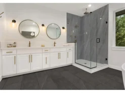 Check Bodenfliese Quarzkomposit Grau Matt 60 cm x 29,4 cm