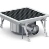 CHEFGASTRO Edelstahl Bodenablauf Hormiga 300 HxBxT 19,5 x 30 x 30 cm Quadratisch Ablaufrinne Bodenrinne Bodenabfluss