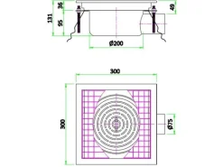 CHEFGASTRO Edelstahl Bodenablauf Hormiga 300 HxBxT 19,5 x 30 x 30 cm Quadratisch Ablaufrinne Bodenrinne Bodenabfluss
