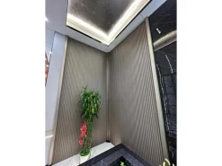 Colortree Akustikpaneele Wandpaneele Anthrazit Holz Wasserdicht Akustik Dämmend 4 Stück Ungefähr 260x16,5cm