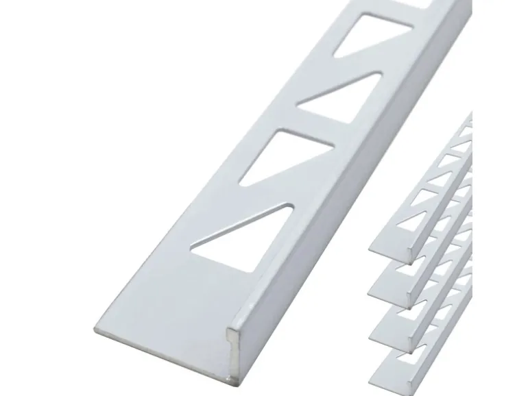 Dalsys Fliesenschiene Aluminium 5x 2,5m x 10mm Winkelprofil Weiß