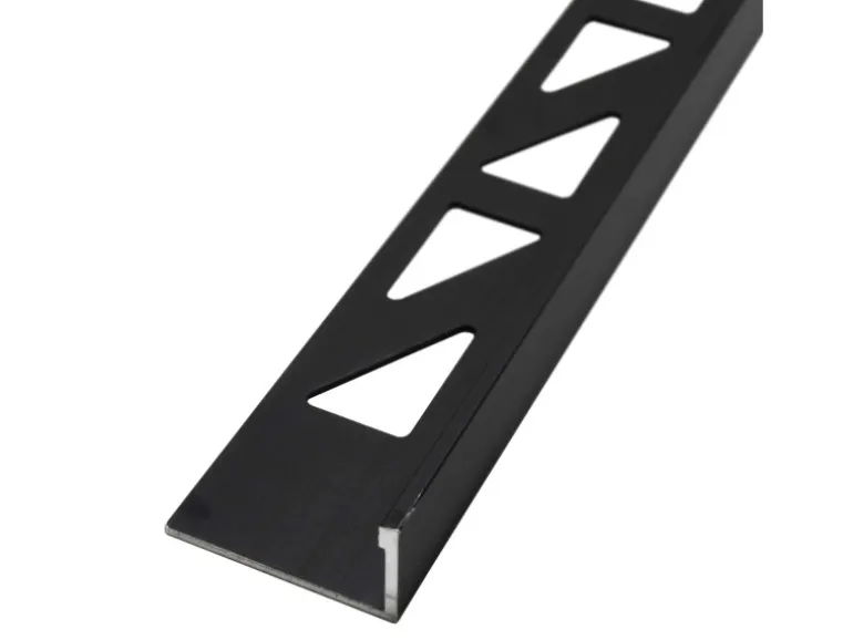 Dalsys Fliesenschiene Aluminium 2,5m x 8mm Winkelprofil Schwarz