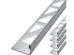 Dalsys Fliesenschiene L-Profil 5x 2,5m x 10mm Edelstahl Gebürstet Winkelprofil