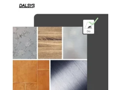 Dalsys Selbstklebende Fliesen 1m² 11 Stück Steinoptik Quadrate Schwarz Silber