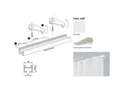 Deco-Raum Gardinenschiene nach Maß 1-Lauf Square Weiß 300cm