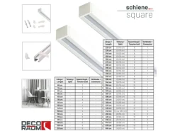 Deco-Raum Gardinenschiene nach Maß 1-Lauf Square Weiß 300cm