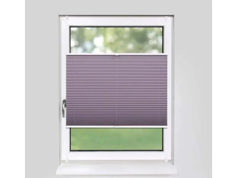 Deco-Raum Plissee Basic ohne Bohren 105x150cm Flieder Blickdicht Klemmfix