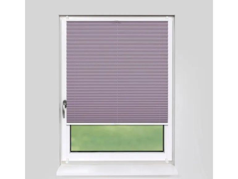 Deco-Raum Plissee Basic ohne Bohren 105x150cm Flieder Blickdicht Klemmfix