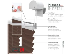 Deco-Raum Plissee Basic ohne Bohren 100x150cm Braun Blickdicht Klemmfix