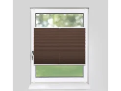 Deco-Raum Plissee Basic ohne Bohren 100x150cm Braun Blickdicht Klemmfix