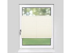 Deco-Raum Plissee Basic ohne Bohren 100x150cm Vanille Blickdicht Klemmfix