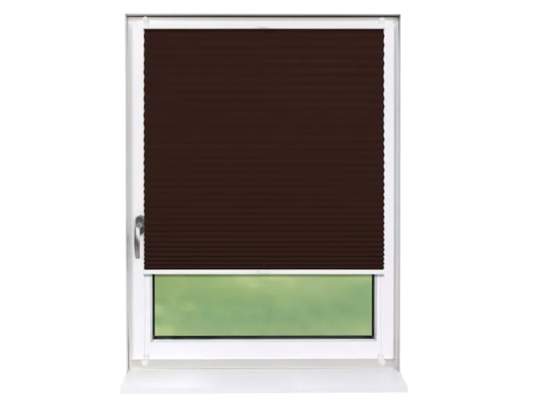 Deco-Raum Plissee Basic ohne Bohren 55x150cm Dunkelbraun Blickdicht Klemmfix