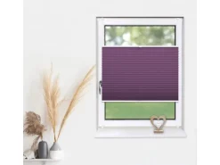 Deco-Raum Plissee Basic ohne Bohren 105x150cm Lila Blickdicht Klemmfix