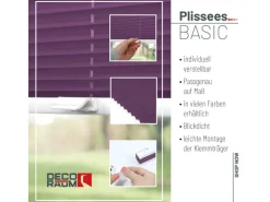Deco-Raum Plissee Basic ohne Bohren 105x150cm Lila Blickdicht Klemmfix